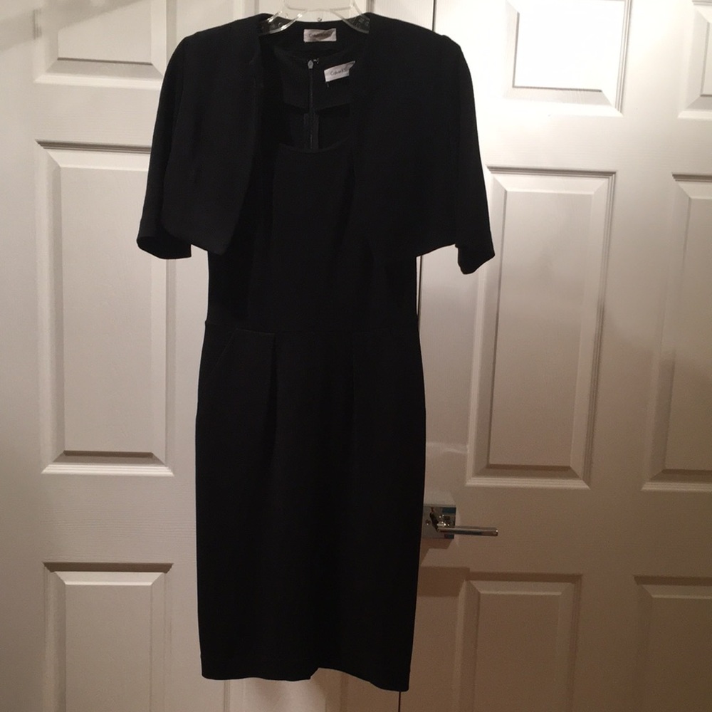Black Calvin Klein dress and jacket set
